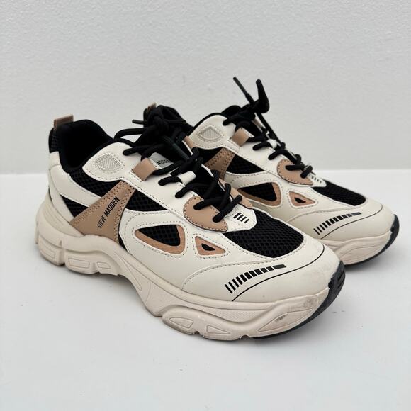 Steve Madden Cordyn Black and Tan Chunky Sneakers Women's 9.5 - Picture 2 of 8